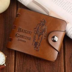 Compact Faux Leather Bifold Wallet for Men