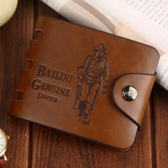 Compact Faux Leather Bifold Wallet for Men