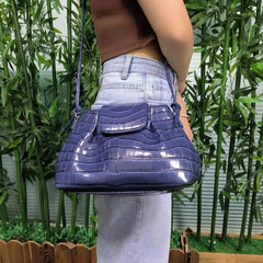 Crocodile Lady Hobo Handbag for Autumn and Winter