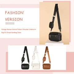 Leather Shoulder Bags Hand Crossbody Bags Soft Square Zipper with Small Purse