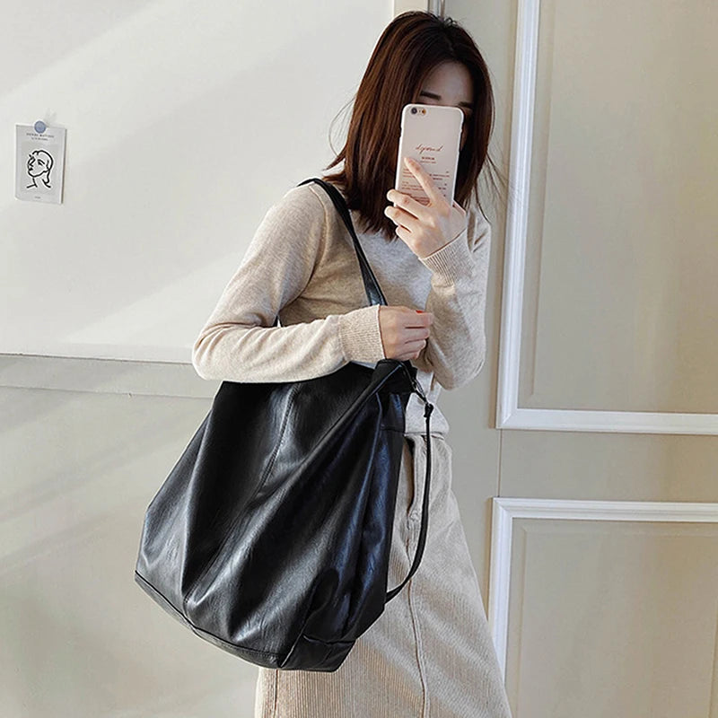 Leather Shoulder Bags Soft Handbags Women Large Capacity Bags