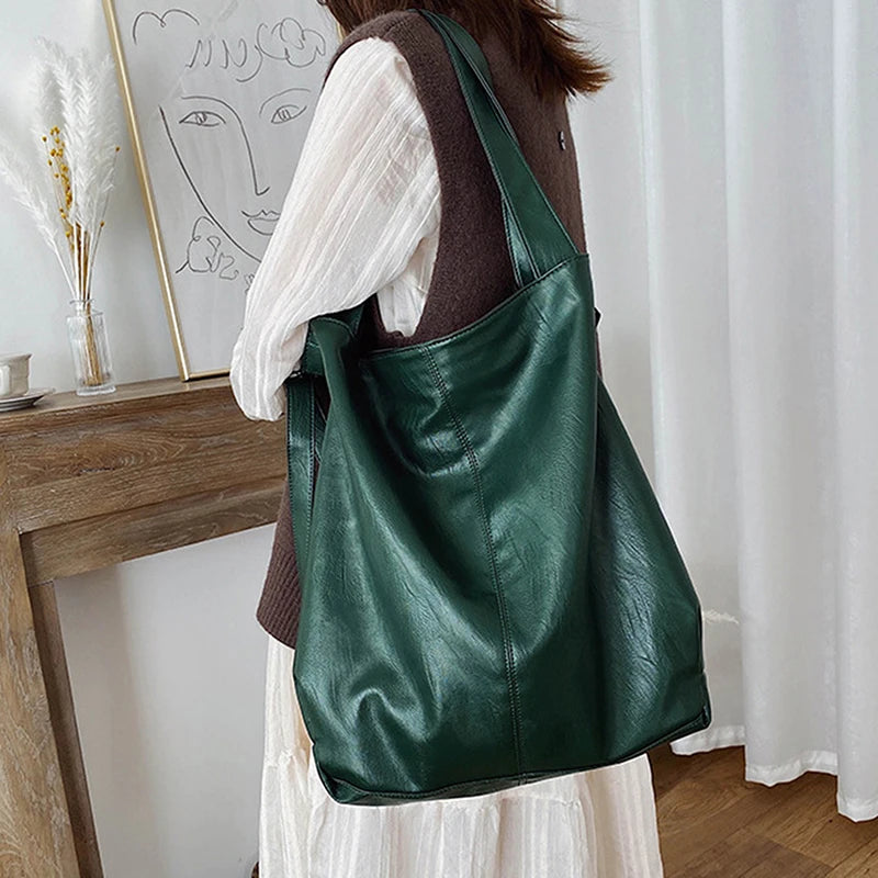 Leather Shoulder Bags Soft Handbags Women Large Capacity Bags