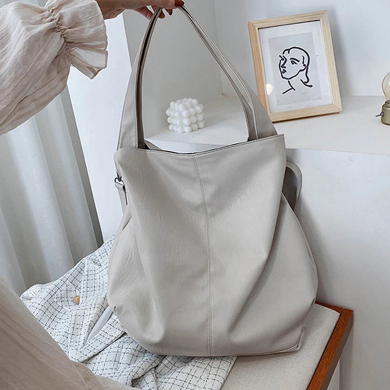 Leather Shoulder Bags Soft Handbags Women Large Capacity Bags