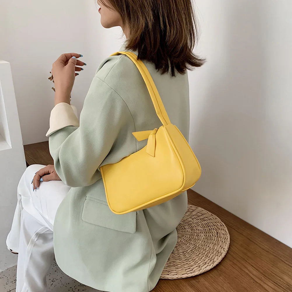 Leather Women Bag Underarm Bag High Shoulder Bag All-match Handbags