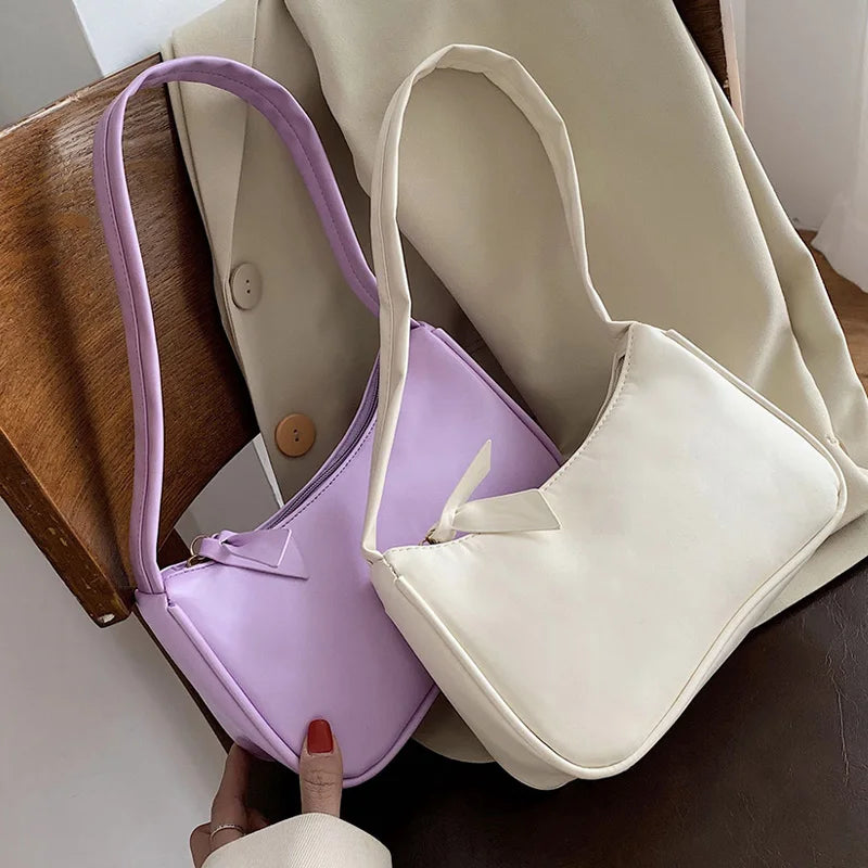 Leather Women Bag Underarm Bag High Shoulder Bag All-match Handbags
