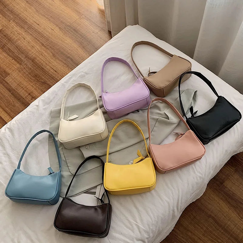 Leather Women Bag Underarm Bag High Shoulder Bag All-match Handbags