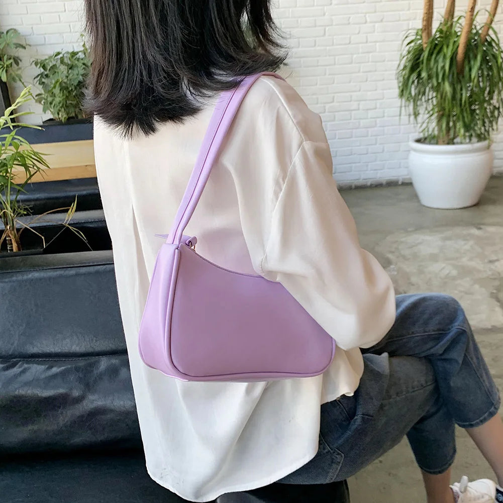 Leather Women Bag Underarm Bag High Shoulder Bag All-match Handbags