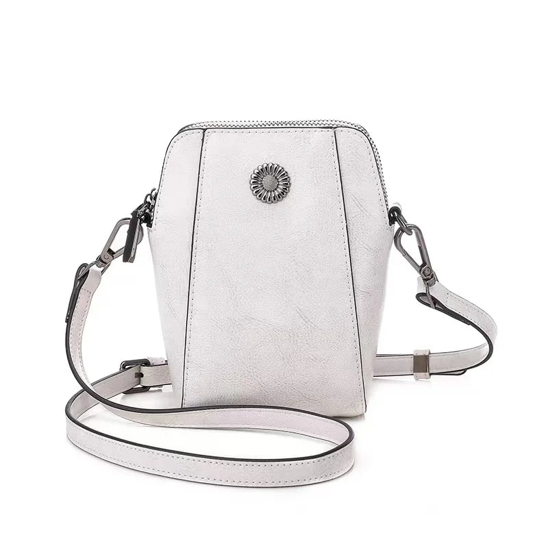 Leather Women's Mobile Phone Bag Shoulder Messenger Purse