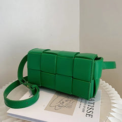 Leather Woven Waist Bag For Women