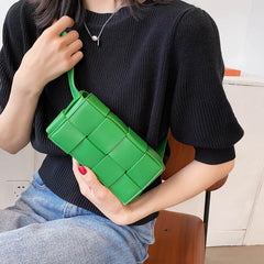 Leather Woven Small Waist Bags For Women Shoulder Bag