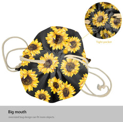 Leaves Plants Printed School Backpack Women Girls Drawstring Bags