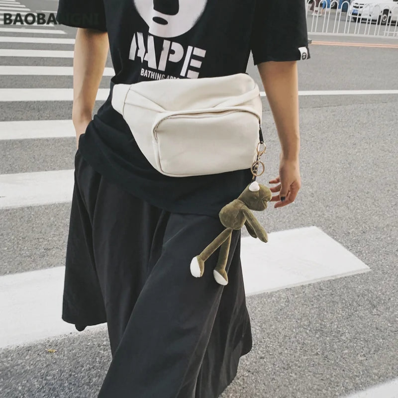 Leisure Canvas Waist Bag Fanny Pack Belt Bags Crossbody Chest Pack
