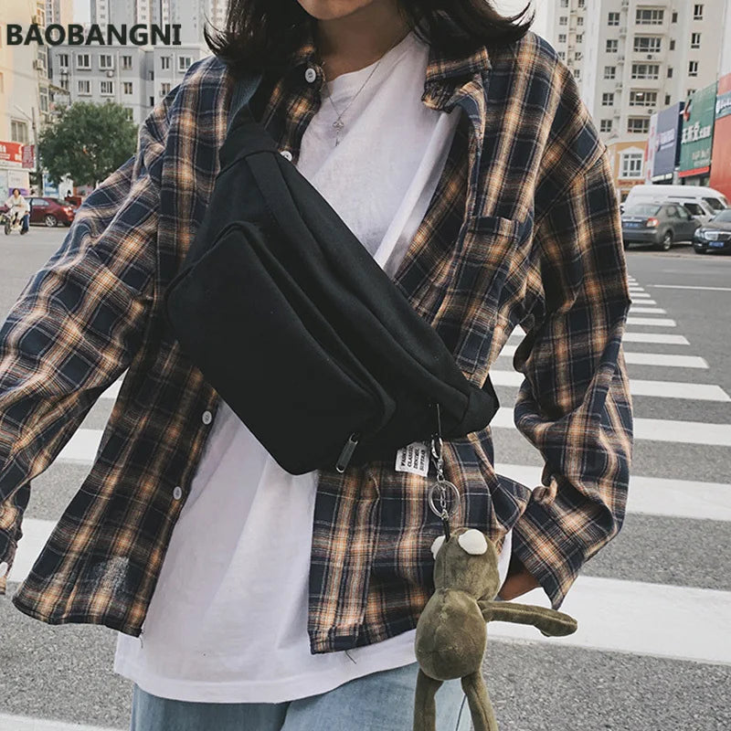 Leisure Canvas Waist Bag Fanny Pack Belt Bags Crossbody Chest Pack