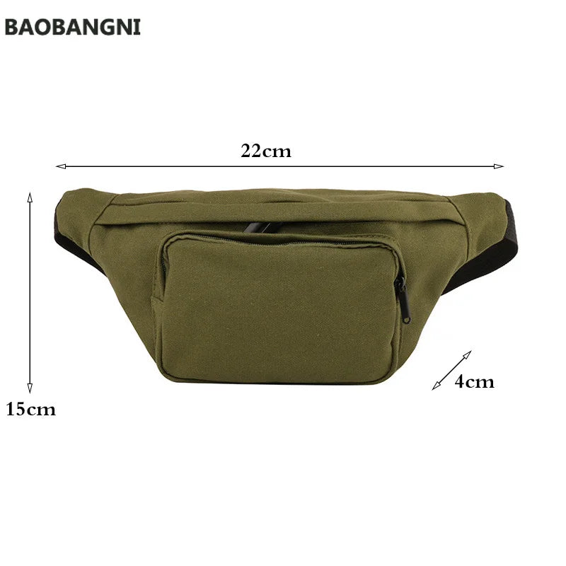 Leisure Canvas Waist Bag Fanny Pack Belt Bags Crossbody Chest Pack
