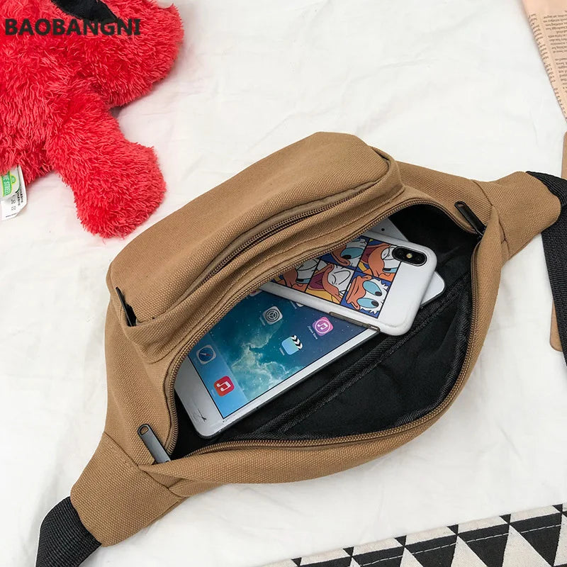 Leisure Canvas Waist Bag Fanny Pack Belt Bags Crossbody Chest Pack