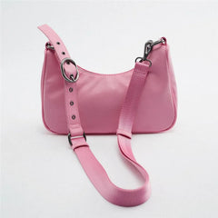 Leisure Hobo Chain Crossbody Bag Rivet Soft PU Leather Purses and Handbags