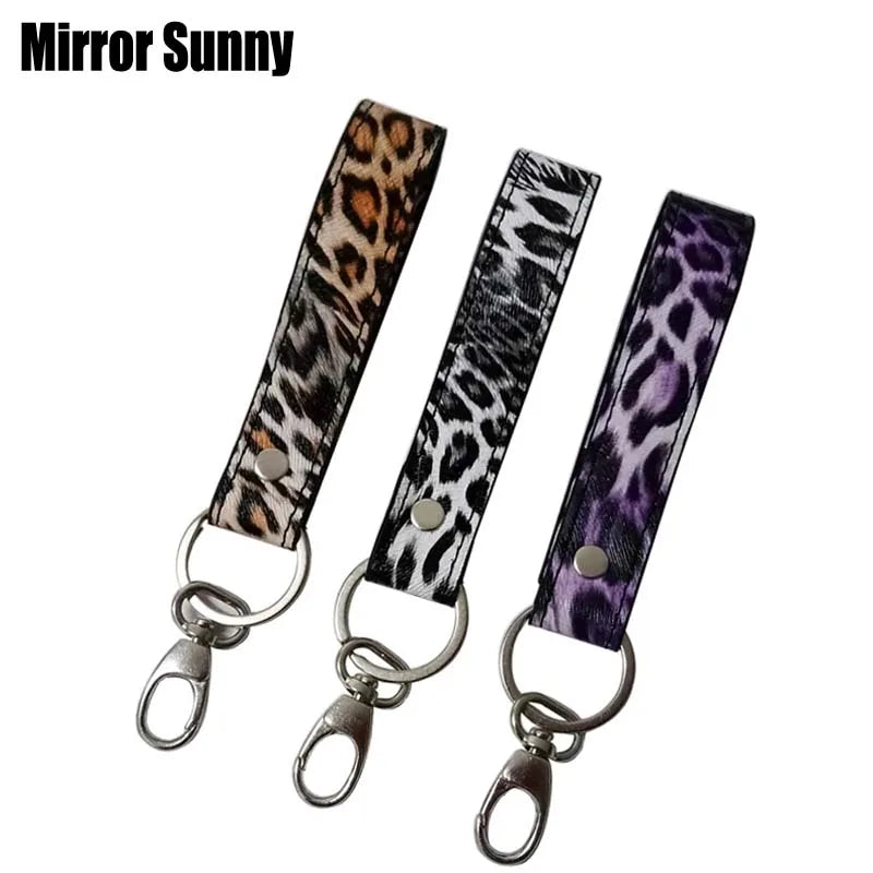 Leopard Key Wallet For Women Men PU Leather Female Ring Personality Creative