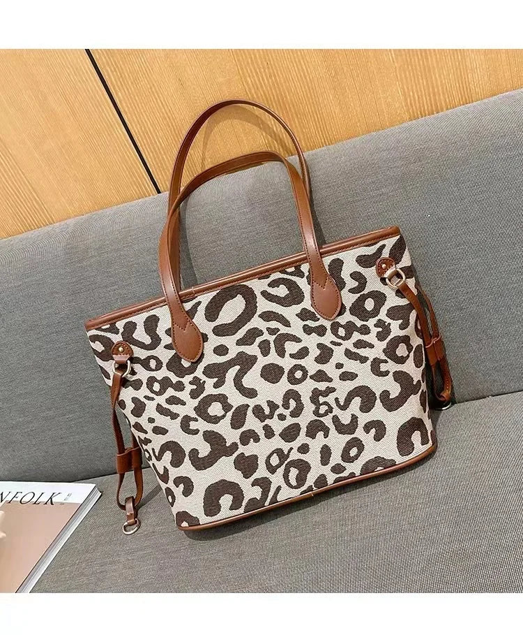 Leopard Print Tote Bag Large-Capacity Shoulder Bag