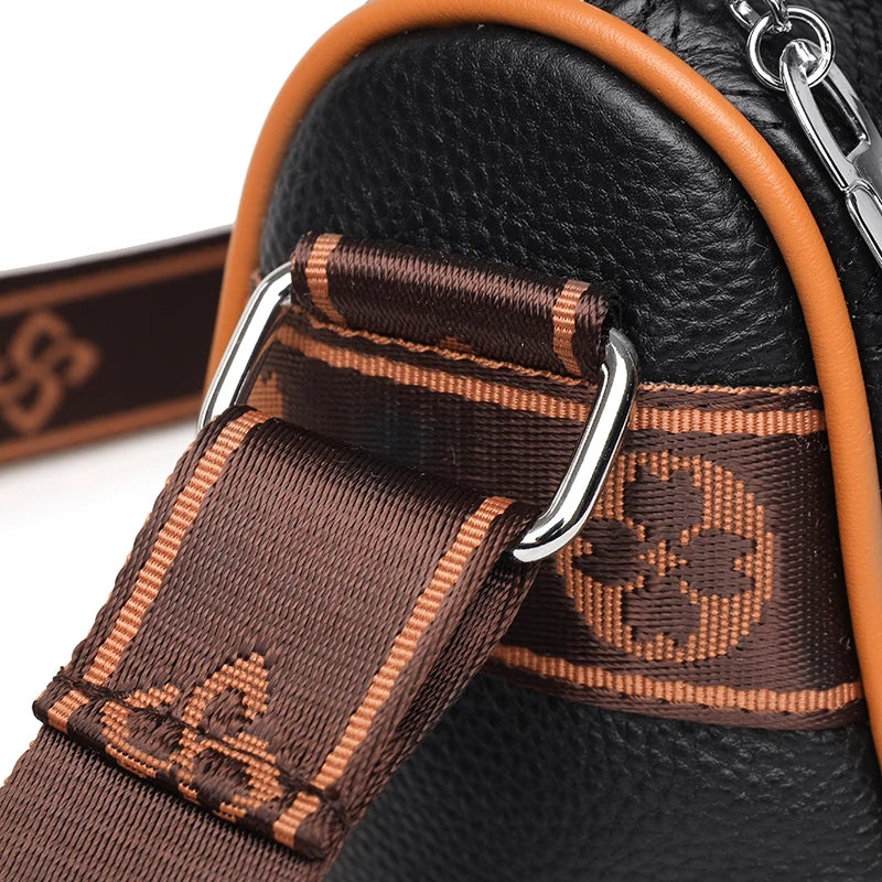 Letter Embroidered Women's Shoulder Bag Ladies Leather Pillow Messenger Bag