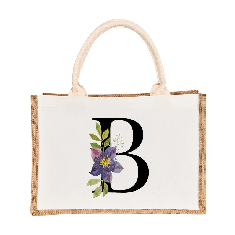 Jute Shopping Tote Bags Eco Friendly Reusable Grocery Handbag Storage Bag