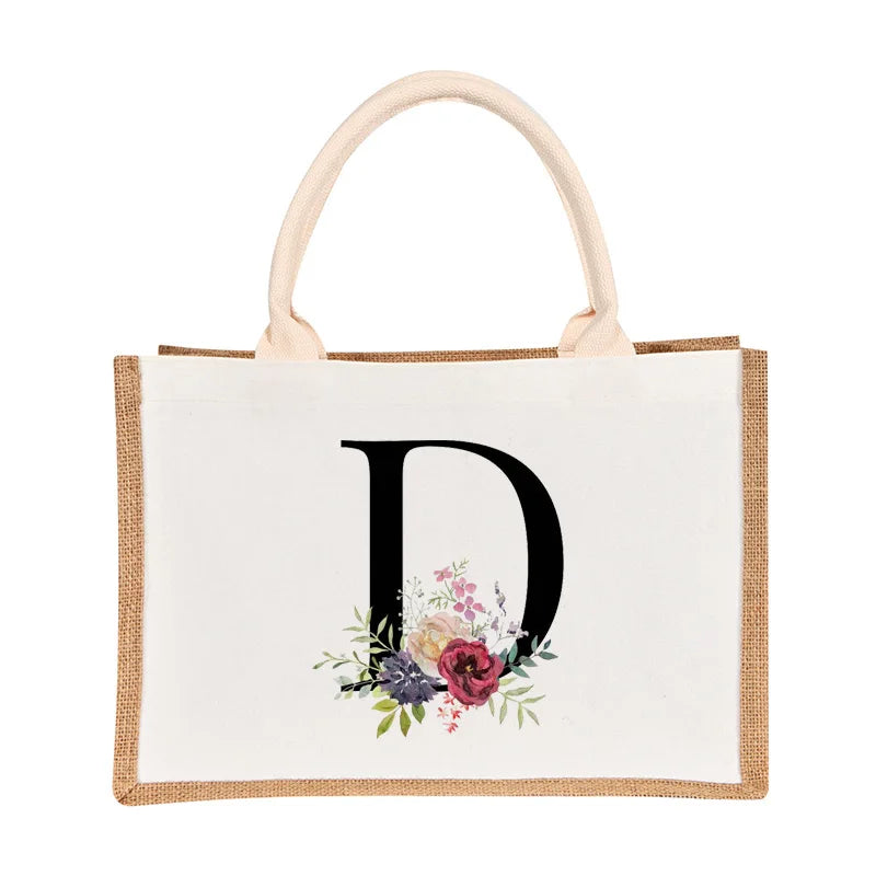 Jute Shopping Tote Bags Eco Friendly Reusable Grocery Handbag Storage Bag