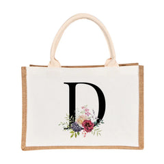 Jute Shopping Tote Bags Eco Friendly Reusable Grocery Handbag Storage Bag