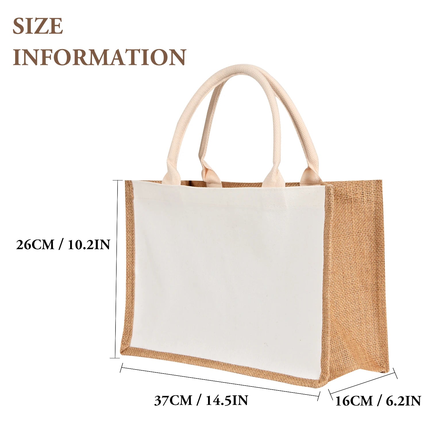 Jute Shopping Tote Bags Eco Friendly Reusable Grocery Handbag Storage Bag