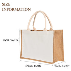 Jute Shopping Tote Bags Eco Friendly Reusable Grocery Handbag Storage Bag