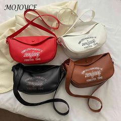 Printed Crossbody Bag Dumpling Bag PU Leather Casual Portable Soft