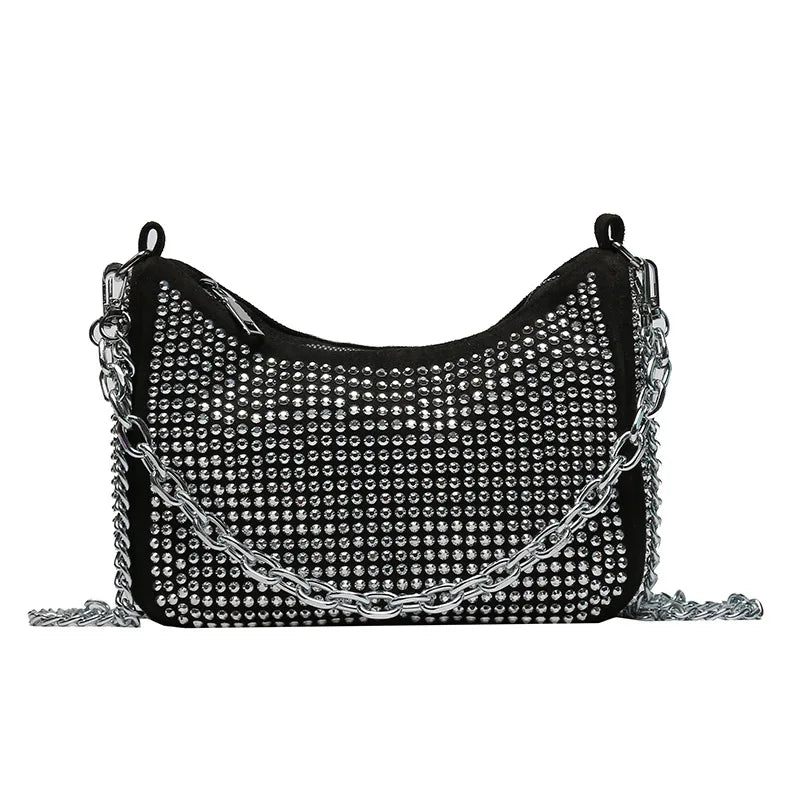 Light Bright Diamond Underarm Bag Chains Shoulder Messenger Bag