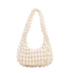 Women's Winter Large Ruched Tote Bag Soft Shoulder Bag