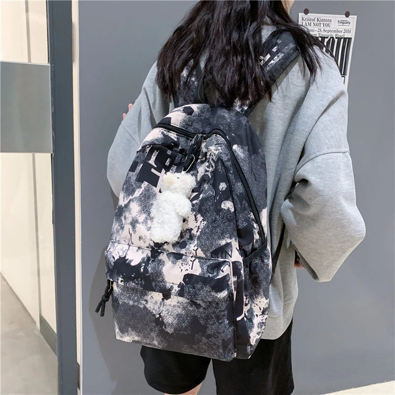 Nylon Girls School Backpack Urban Bag Female Students Books Backpack