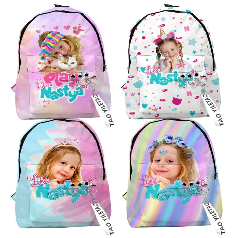 Nastya 3D Backpack Cartoon Toddler Kids Backpacks Girls Boys Student Schoolbag