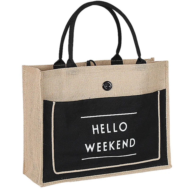 Large Capacity Linen Handbag for Women