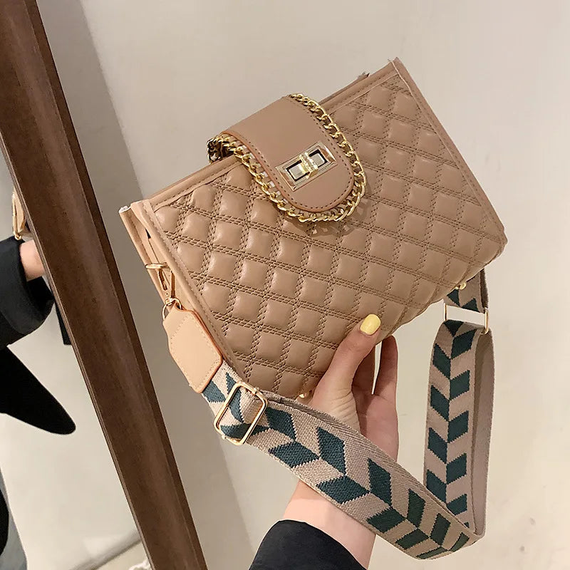 Linge Embroidery Line Small Bag Women's Bag Spring Sloping Bag