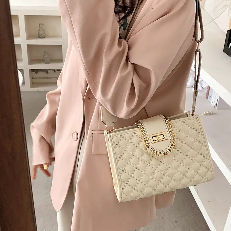 Linge Embroidery Line Small Bag Women's Bag Spring Sloping Bag