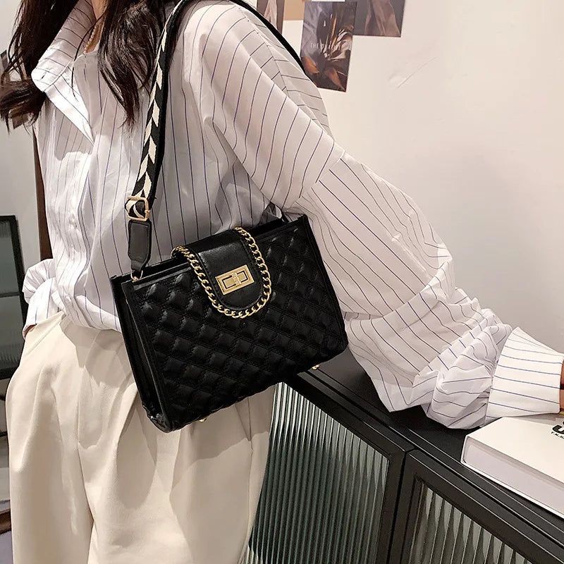 Linge Embroidery Line Small Bag Women's Bag Spring Sloping Bag