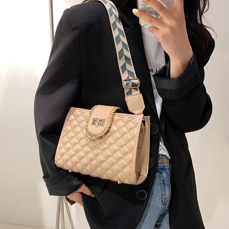 Linge Embroidery Line Small Bag Women's Bag Spring Sloping Bag
