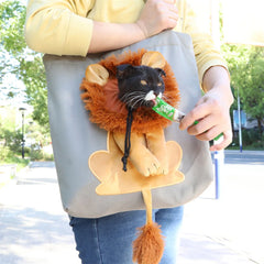 Lion Shape Cat Carrier Bag for Dogs Outdoor Pet Shoulder Bags Canvas Tote Pouch
