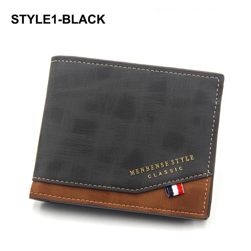 Men's Short Leather Wallet Vintage Money Bag Business Wallet