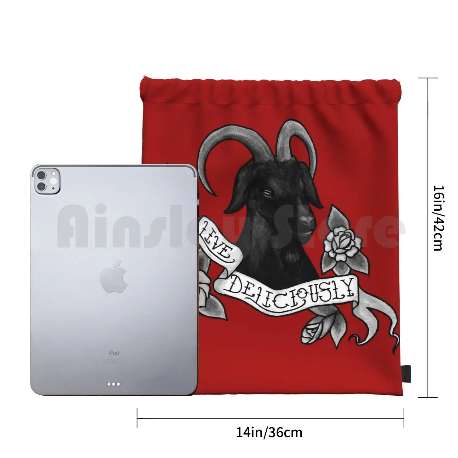 Live Deliciously Phillip Backpack Drawstring Bag Gym Waterproof Vvitch