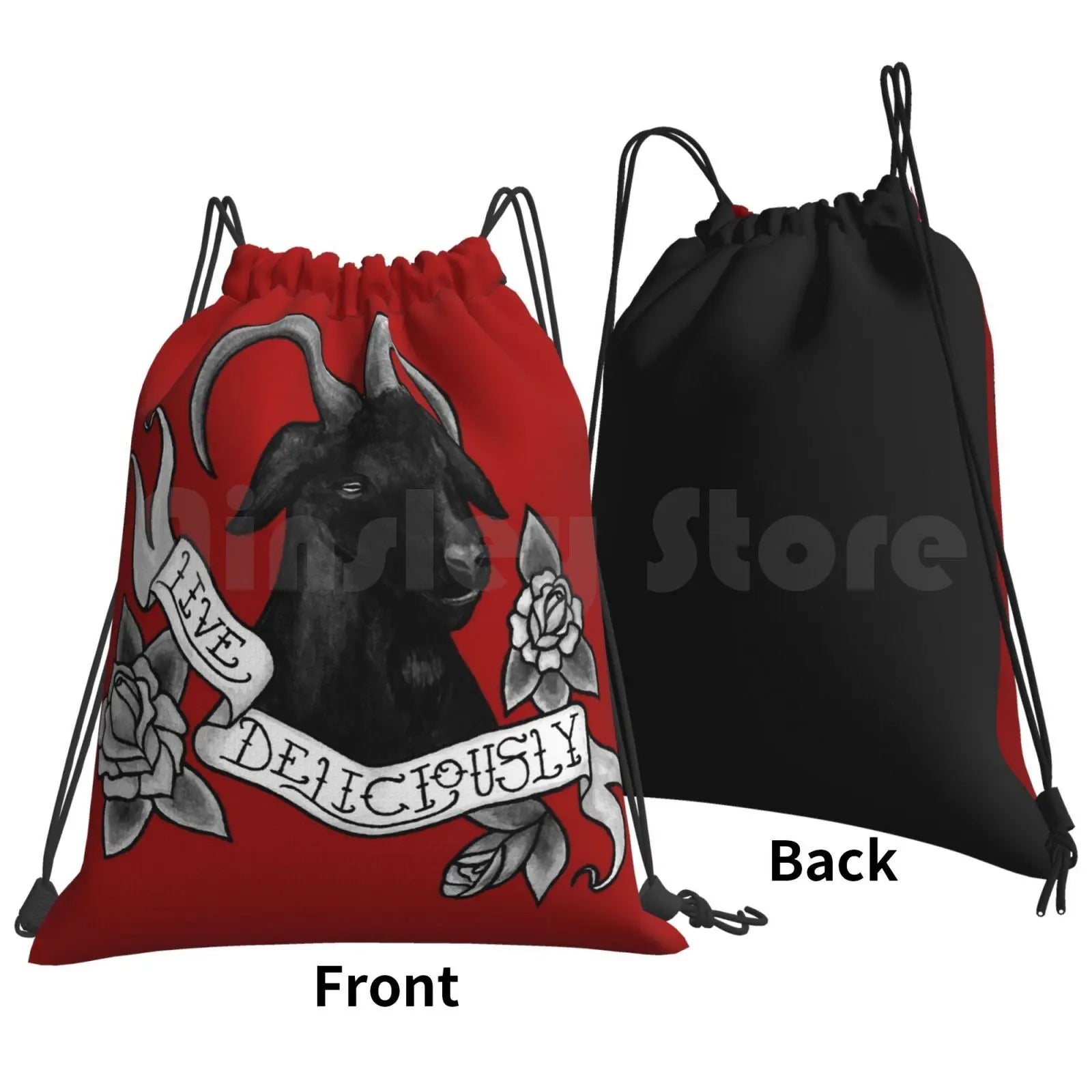 Live Deliciously Phillip Backpack Drawstring Bag Gym Waterproof Vvitch