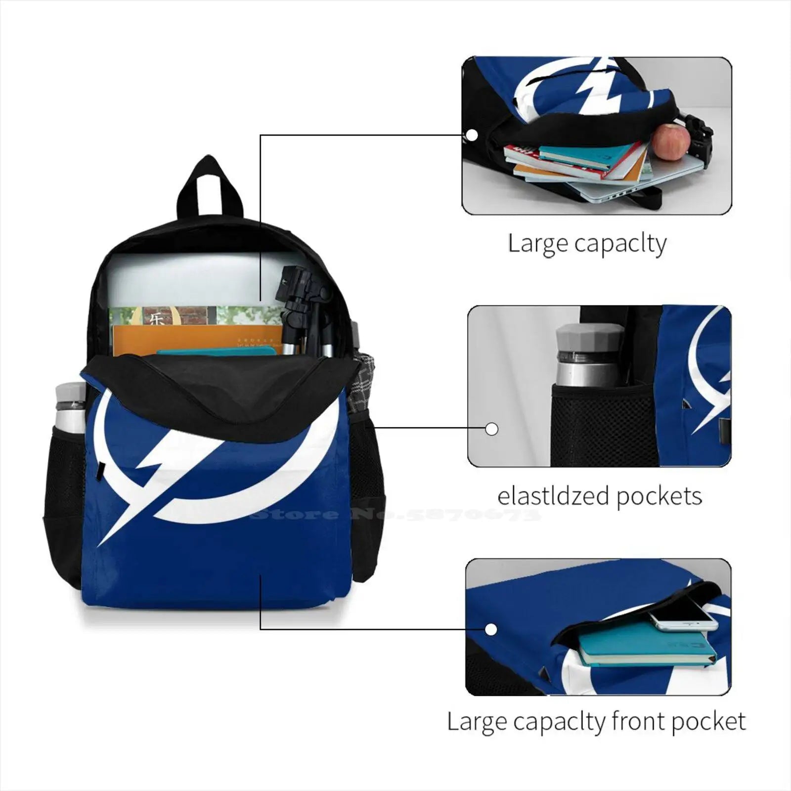 Lightning 3D Print Backpack Tampa Bay