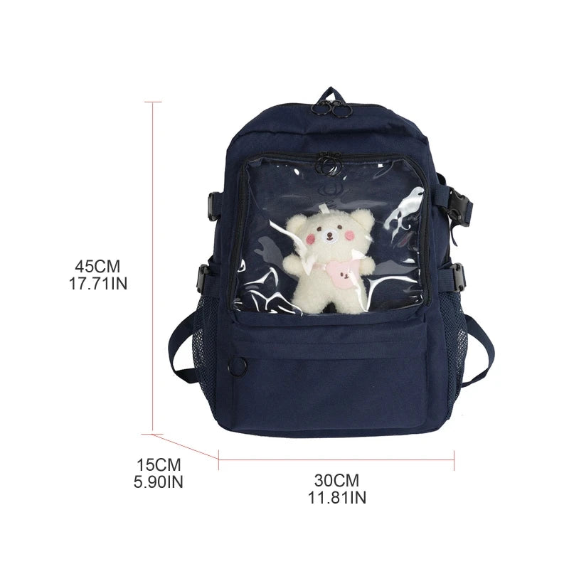 Lolita Bag Backpack Transparent Multi-Pocket Schoolbag