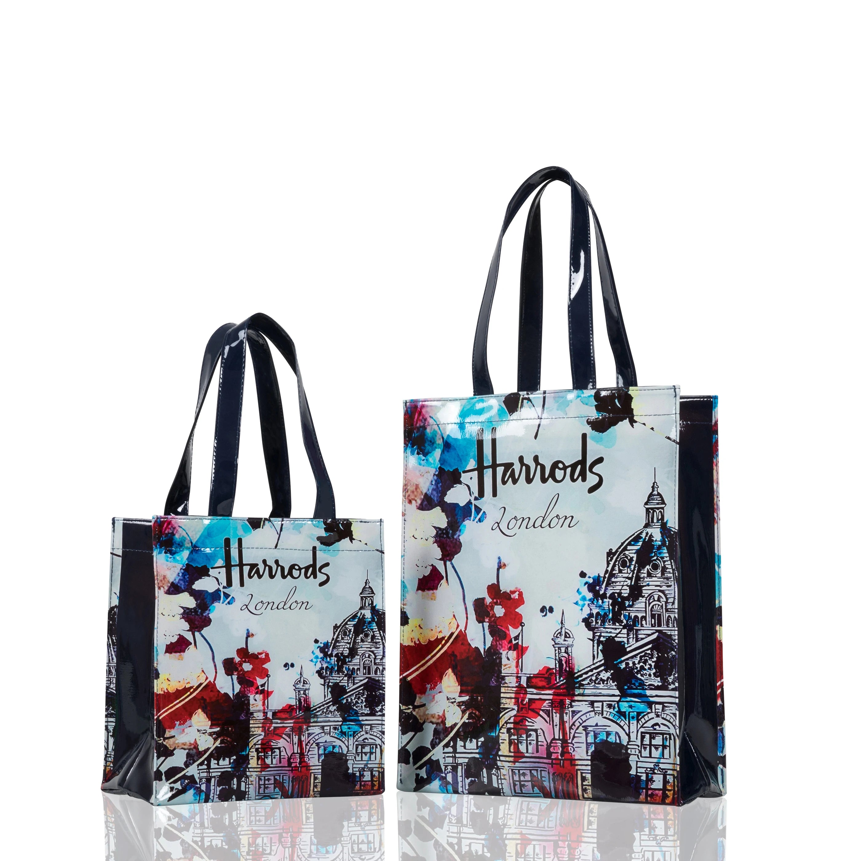 London Style Eco Friendly Flower Shopper Bag Waterproof Tote Handbag