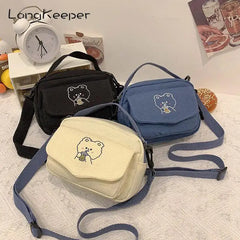 Long Keeper Canvas Tote Shoulder Bag with Zipper