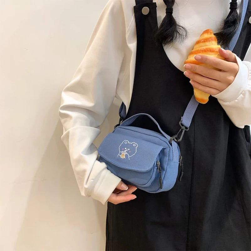 Long Keeper Canvas Tote Shoulder Bag with Zipper