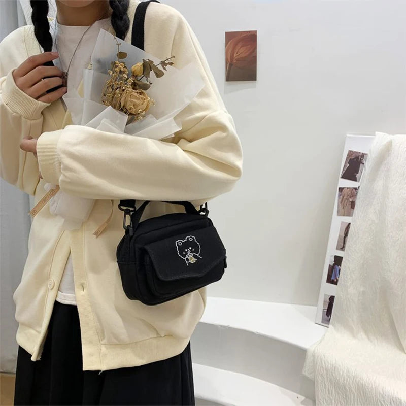 Long Keeper Canvas Tote Shoulder Bag with Zipper