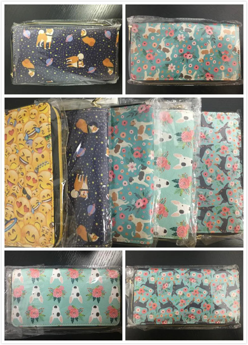 Dog Bone Paw Print Long Wallet Women Ladies Purse Card Holder