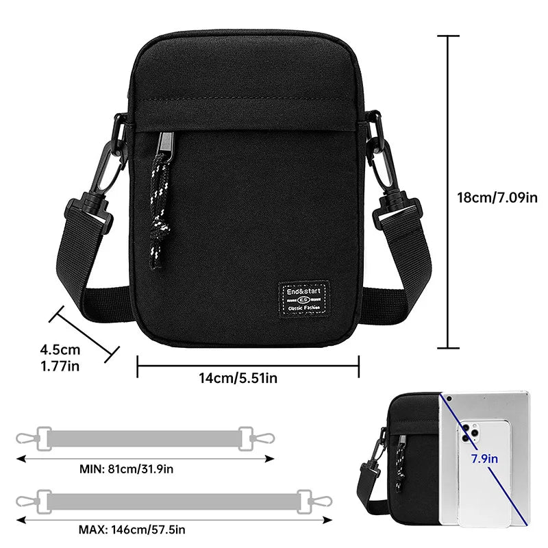 Longkeeper Men's Messenger Phone Bag Outdoor Sports Sacoche Homme